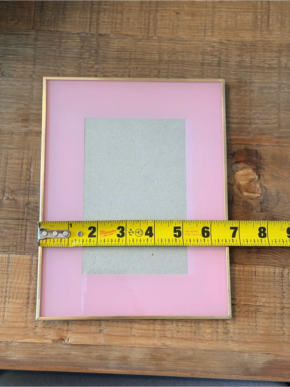 Kenar Home Brass Trimmed Pink Mat Accent Photo Frame. Neutral | Pastel | Coquett